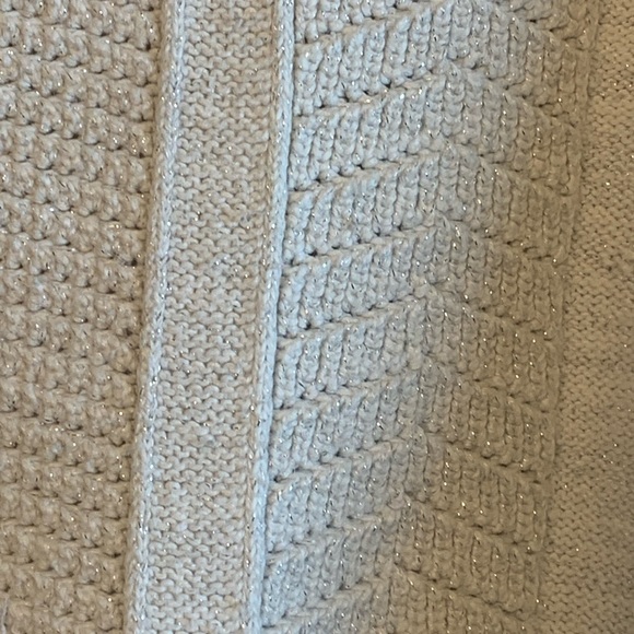 Children’s Place Cable Knit Sweater Pullover Cream Sparkles Girls Sz 7-8 - Picture 3 of 5